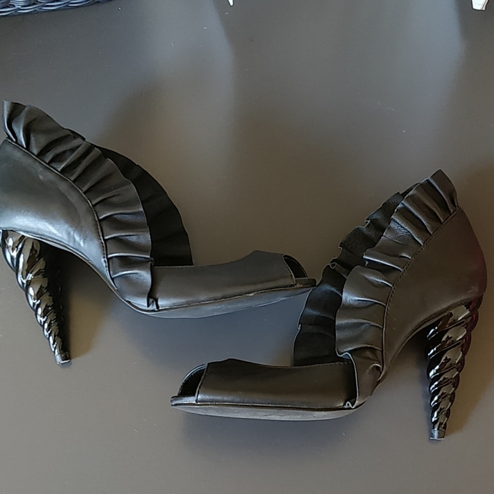 Jeffrey Campbell black unicorn heels. - Picture 1 of 5